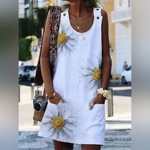SUNFLOWER Summer Rave Sundress Bikini Cover-up Size Medium - Picture 1 of 5